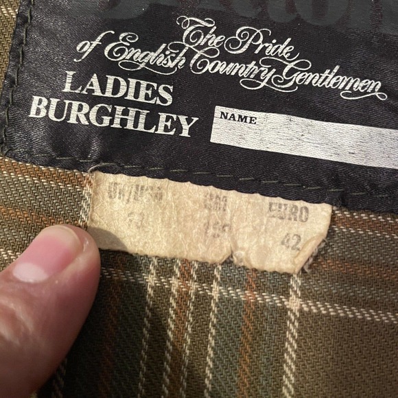 BRITTON Burghley Olive Wax Jacket We’ll Worn Distressed Size Large - Picture 7 of 13